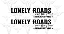 Load image into Gallery viewer, LONELY ROADS TAKE ME HOME SIDE WINDOW STICKERS PAIR X 2
