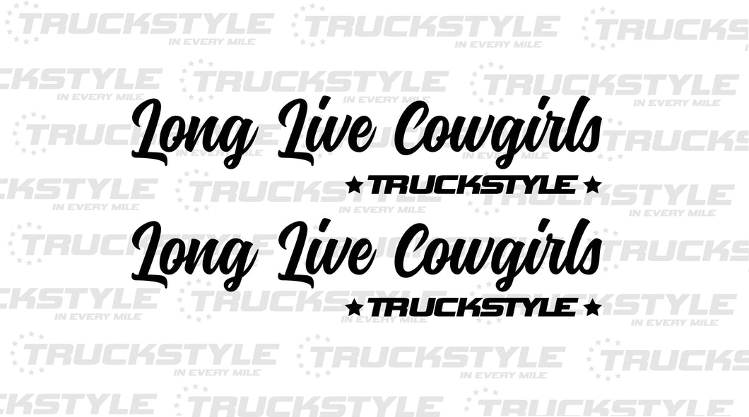 LONG LIVE COWGIRLS SIDE WINDOW STICKERS PAIR X 2