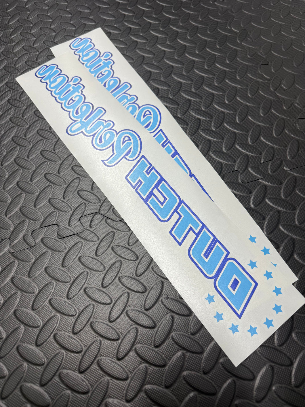 DUTCH PERFECTION TWO TONE SIDE WINDOW STICKERS x2