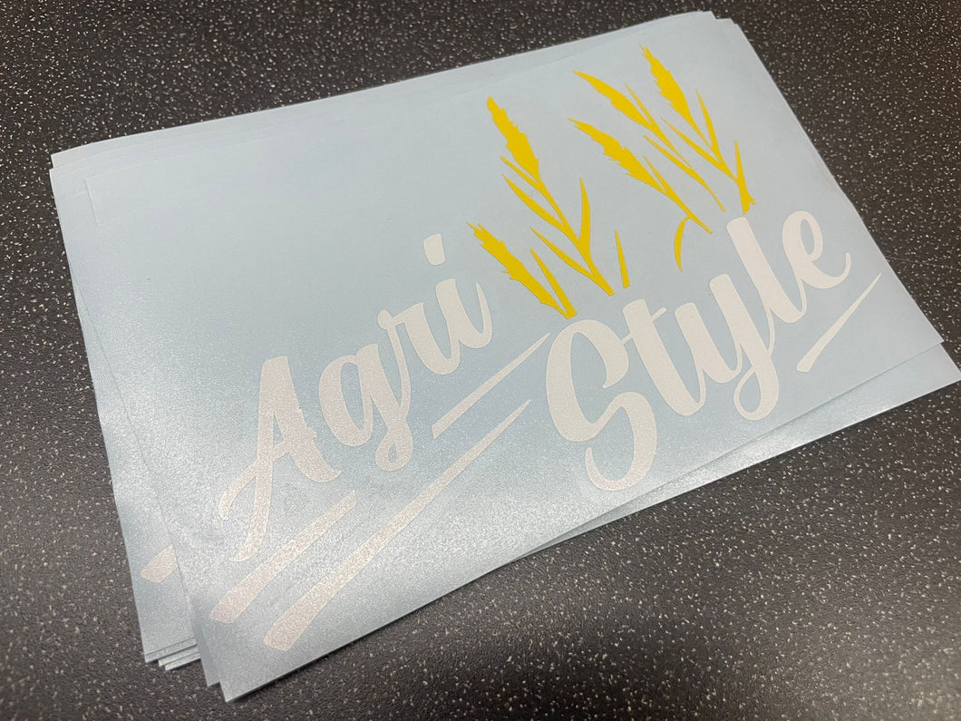 Agristyle White Sticker - Pair