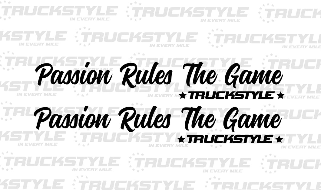 PASSION RULES THE GAME SIDE WINDOW STICKERS PAIR X 2