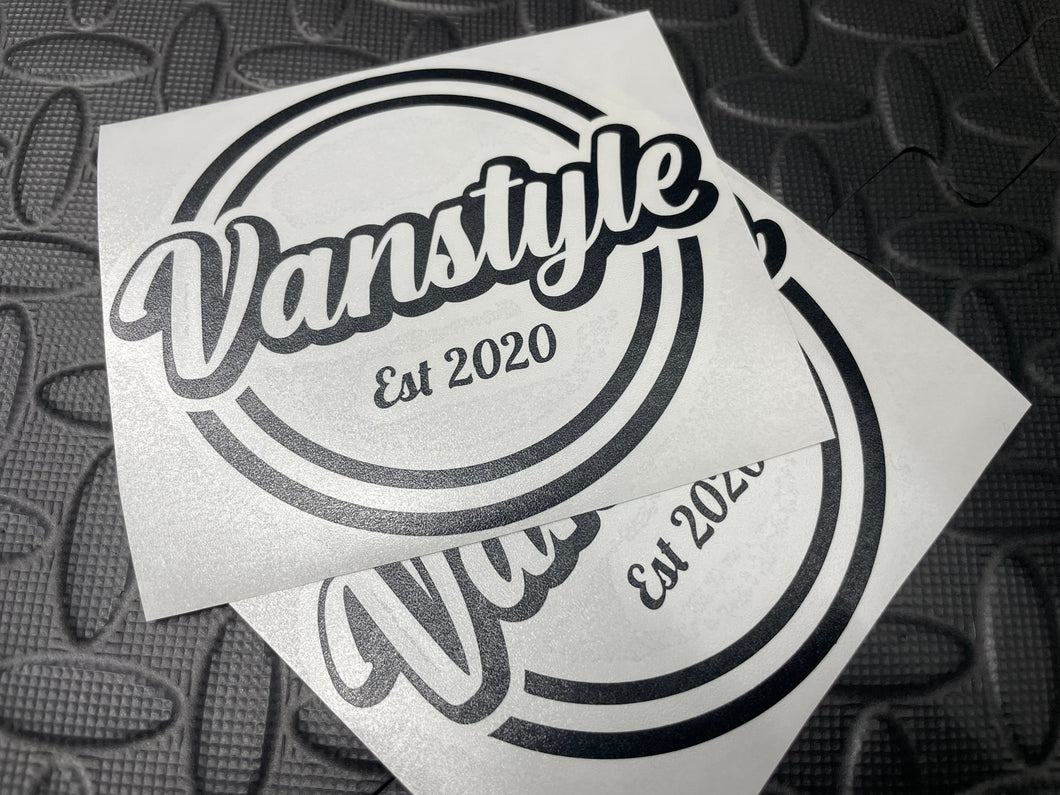 Vanstyle Script Outline Sticker - Pair