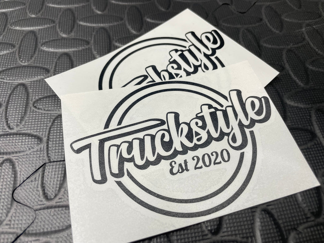 Truckstyle Script Outline Sticker - Pair