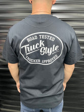 Load image into Gallery viewer, Road Tested Trucker Approved Black Tee
