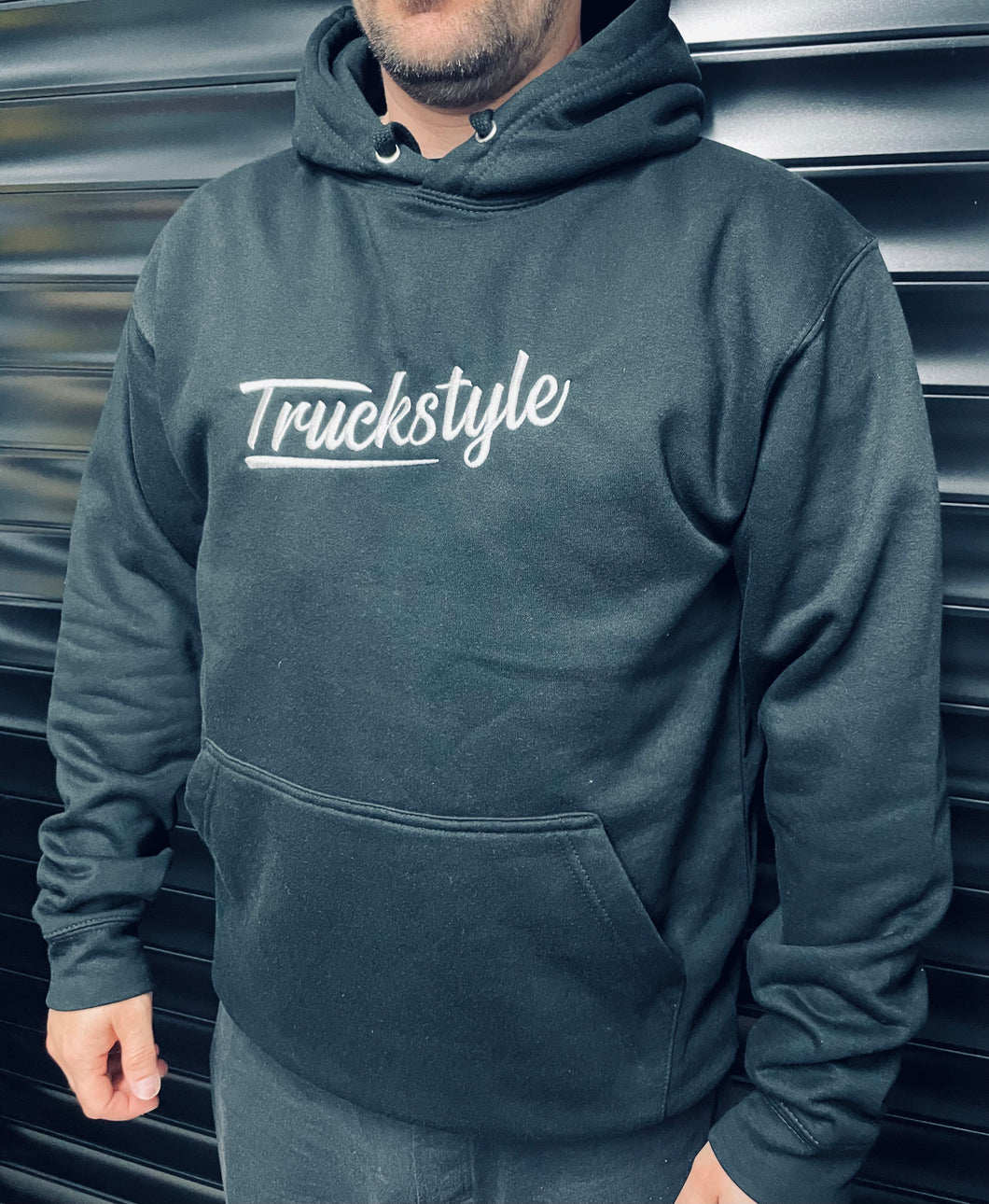 Truckstyle Embroidered Banner Hoody - White Stitch