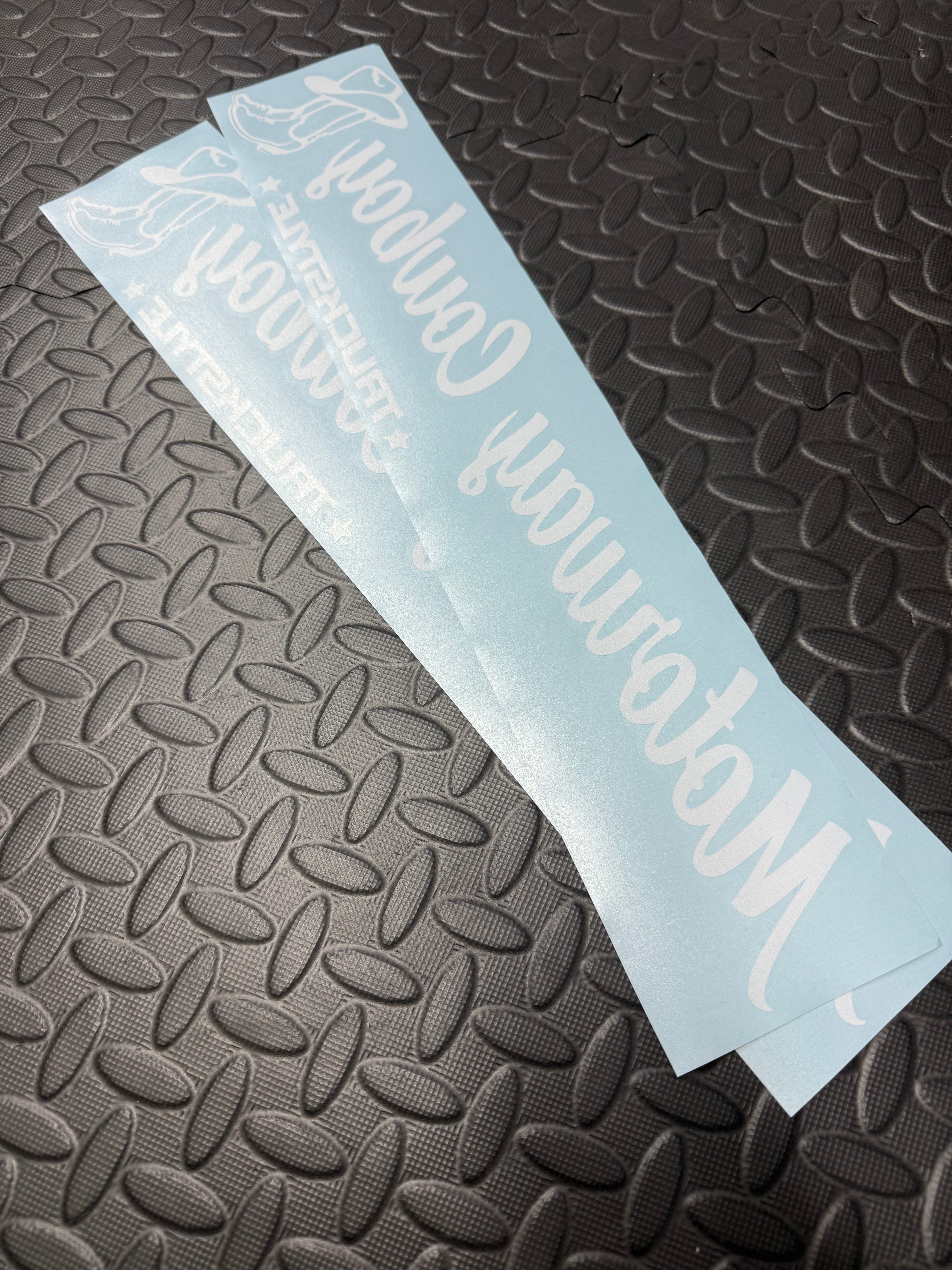MOTORWAY COWBOY SIDE WINDOW STICKERS PAIR X 2 – TruckStyle LTD