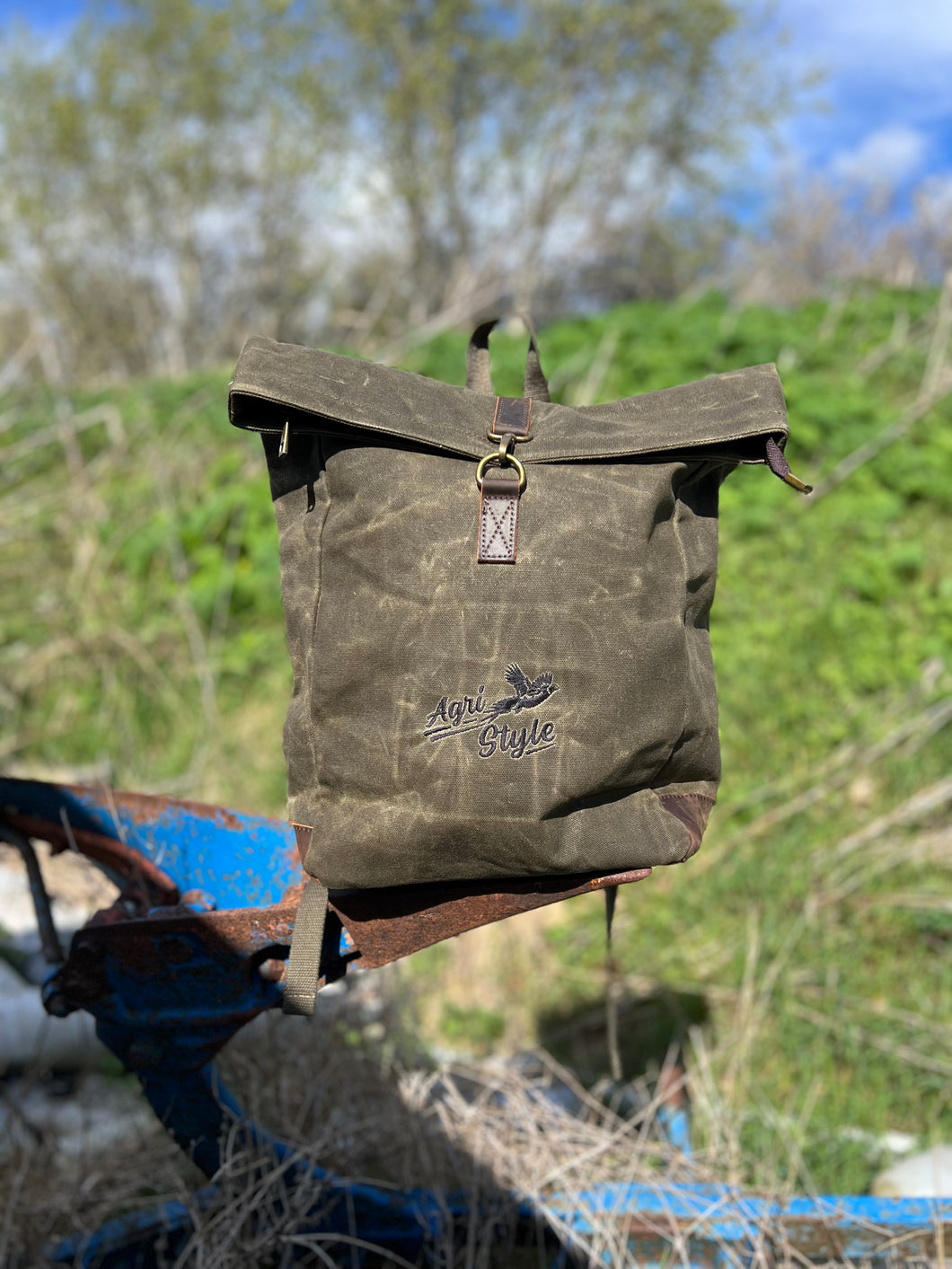 AgriStyle Green Pheasant Waxed Rucksack