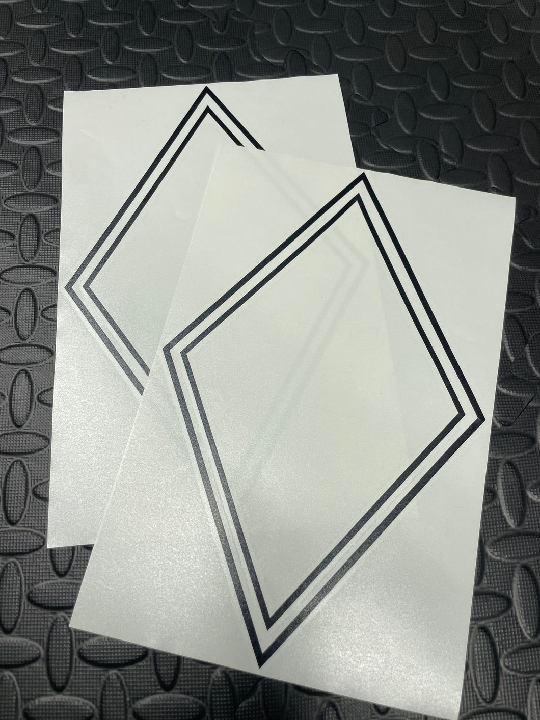 DIAMOND CORNER VINYL PAIR - DOUBLE OUTLINE BLANK