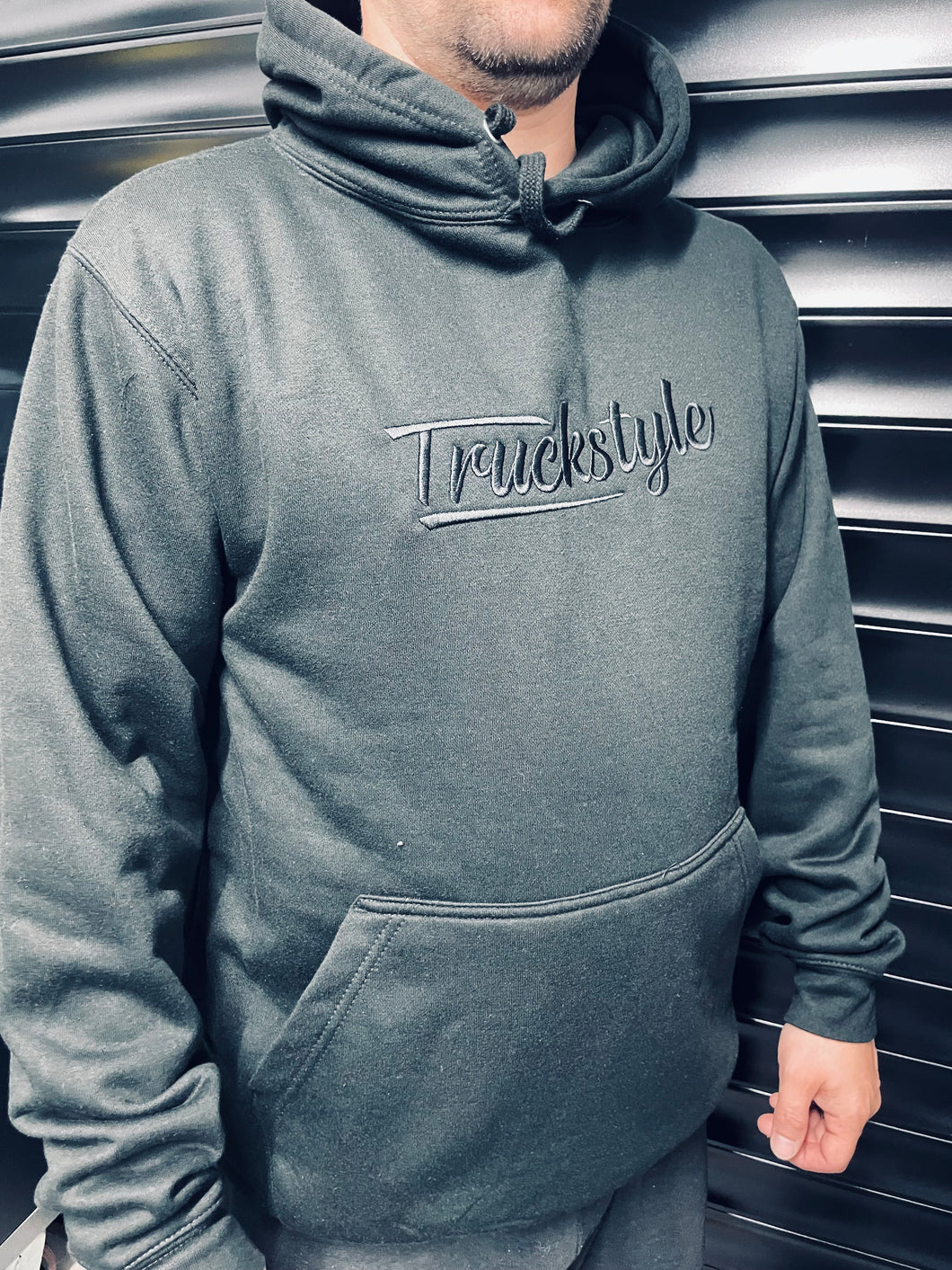 Truckstyle Embroidered Banner Hoody - Black Stitch