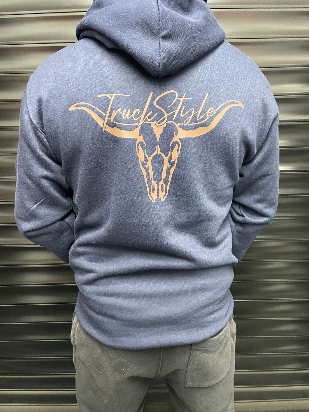 TruckStyle Skull Hoody -Navy/Brown