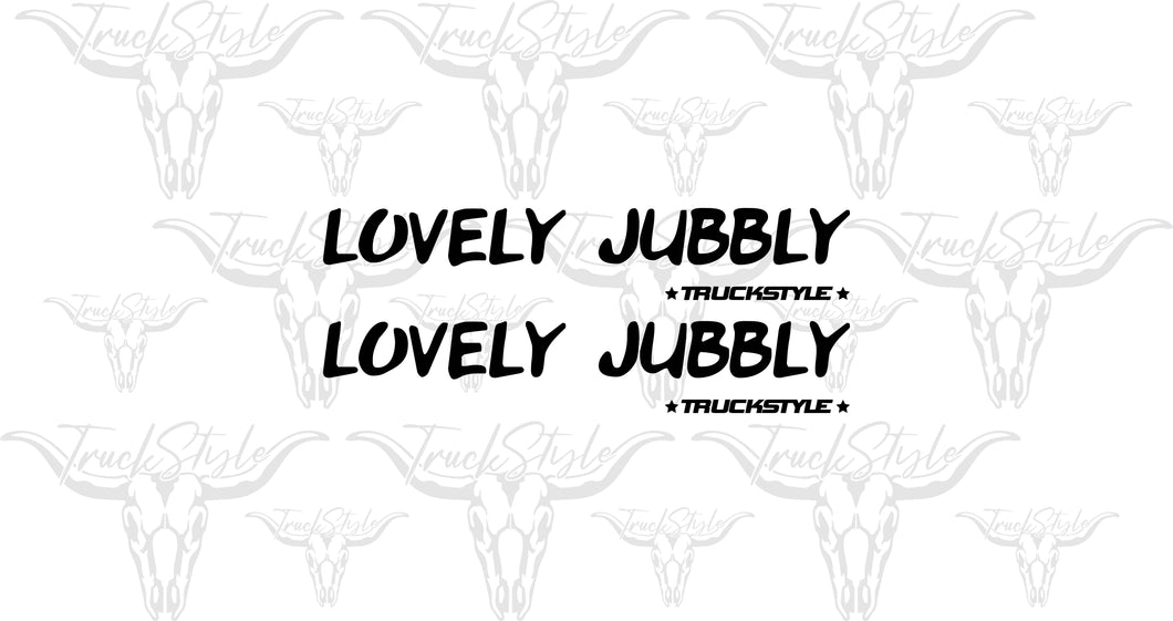 LOVELY JUBBLY SIDE WINDOW STICKERS PAIR X 2