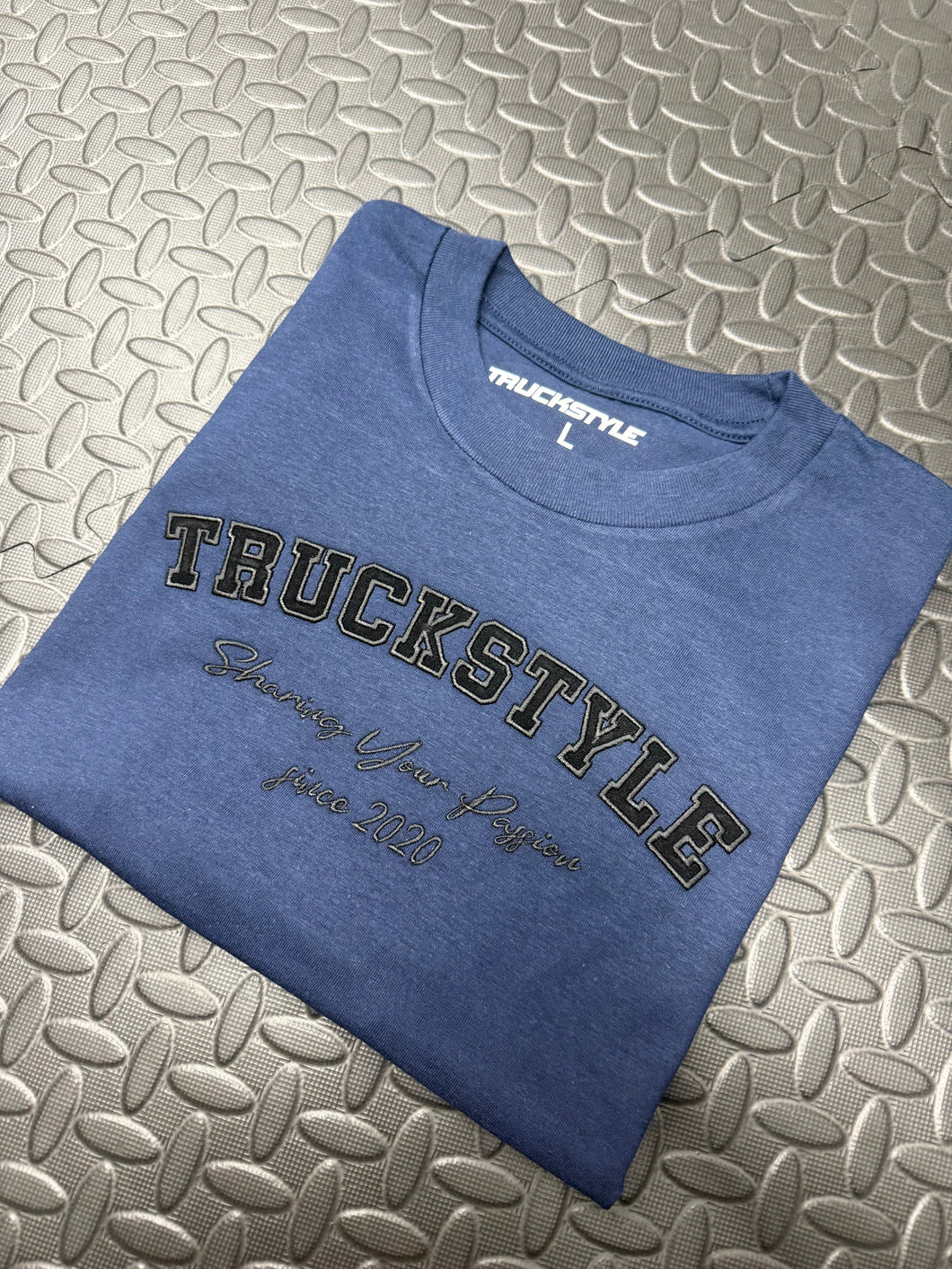 TruckStyle Premium Navy Embroidered Varsity Appliqué Tee