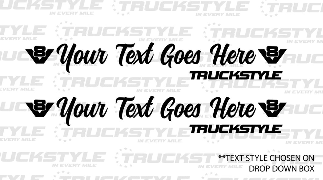 V8 Truckstyle Custom Side Window Stickers