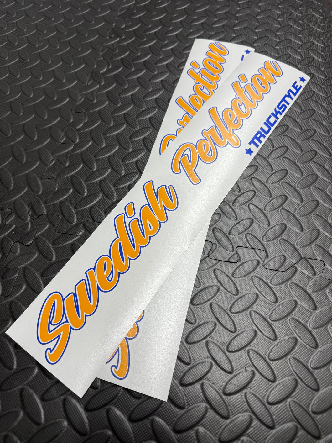 SWEDISH PERFECTION SIDE WINDOW STICKERS PAIR X 2