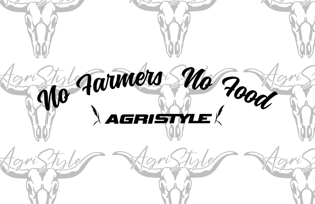 No Farmers No Food Agristyle Front Window Sticker