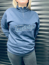 Load image into Gallery viewer, TruckStyle Navy Danish Plush Quarter Zip - Blue
