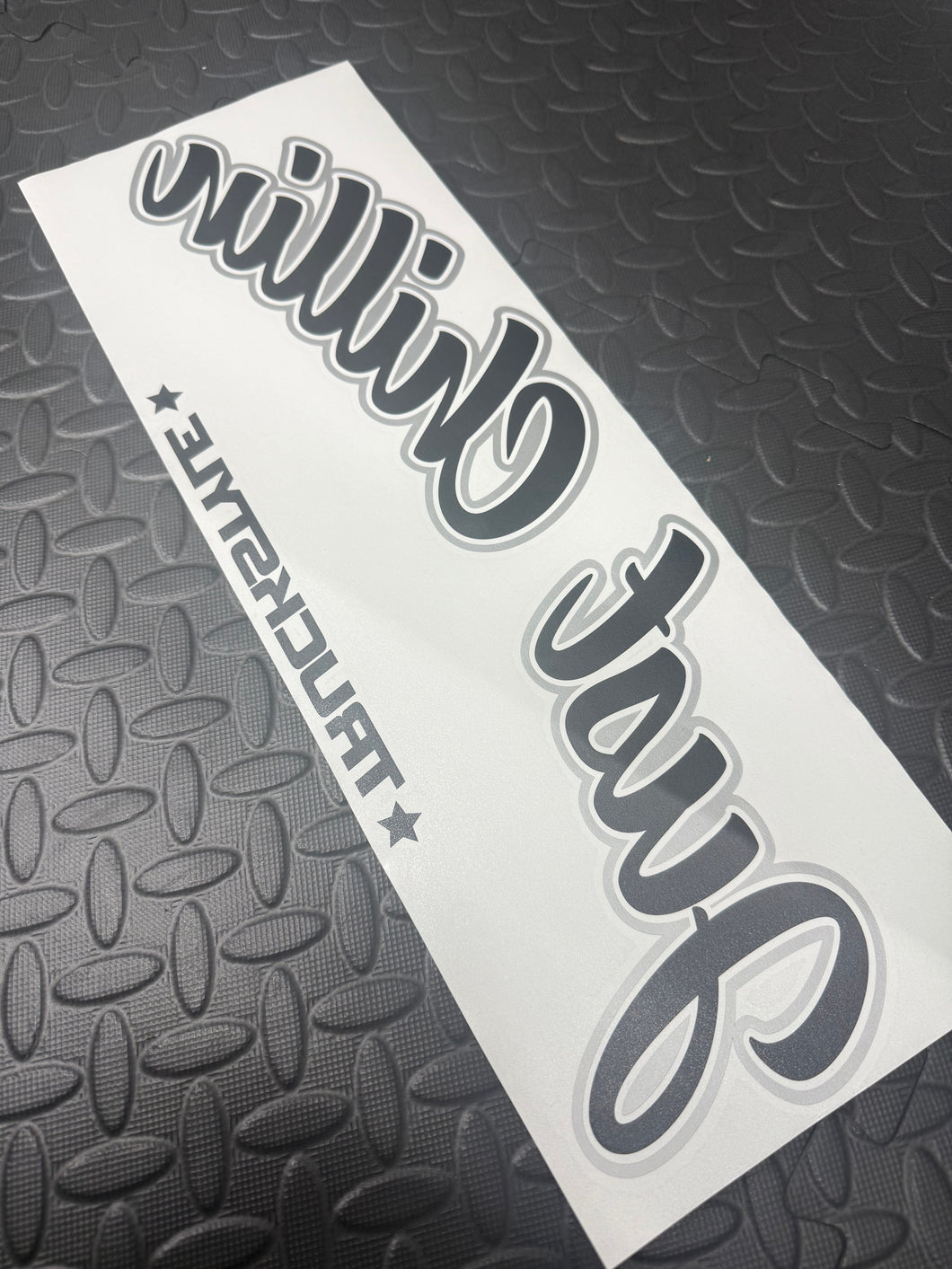 JUST CHILLIN' TWO TONE FRONT WINDOW STICKER