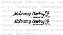 Load image into Gallery viewer, MOTORWAY COWBOY SIDE WINDOW STICKERS PAIR X 2
