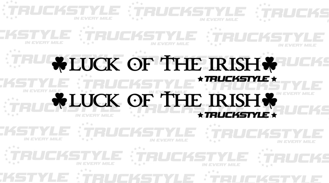 LUCK OF THE IRISH SIDE WINDOW STICKERS PAIR X 2