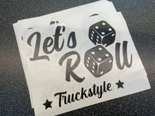 Load image into Gallery viewer, Truckstyle Let’s Roll Dice Sticker
