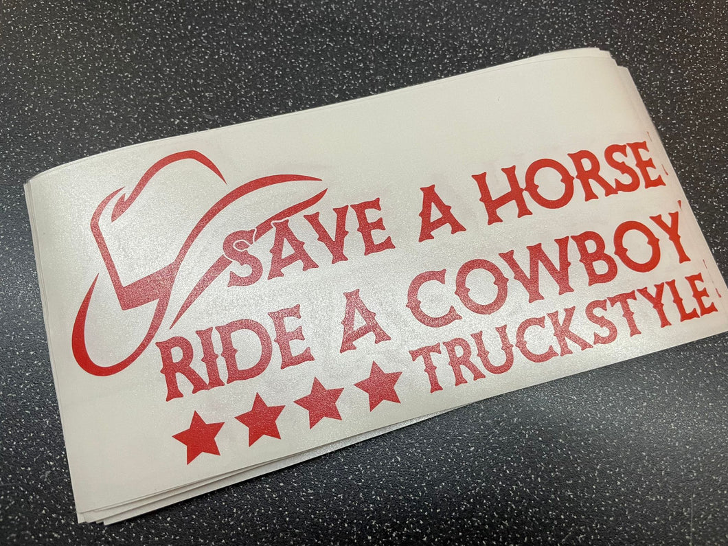 Save A Horse Ride A Cowboy Logo Sticker