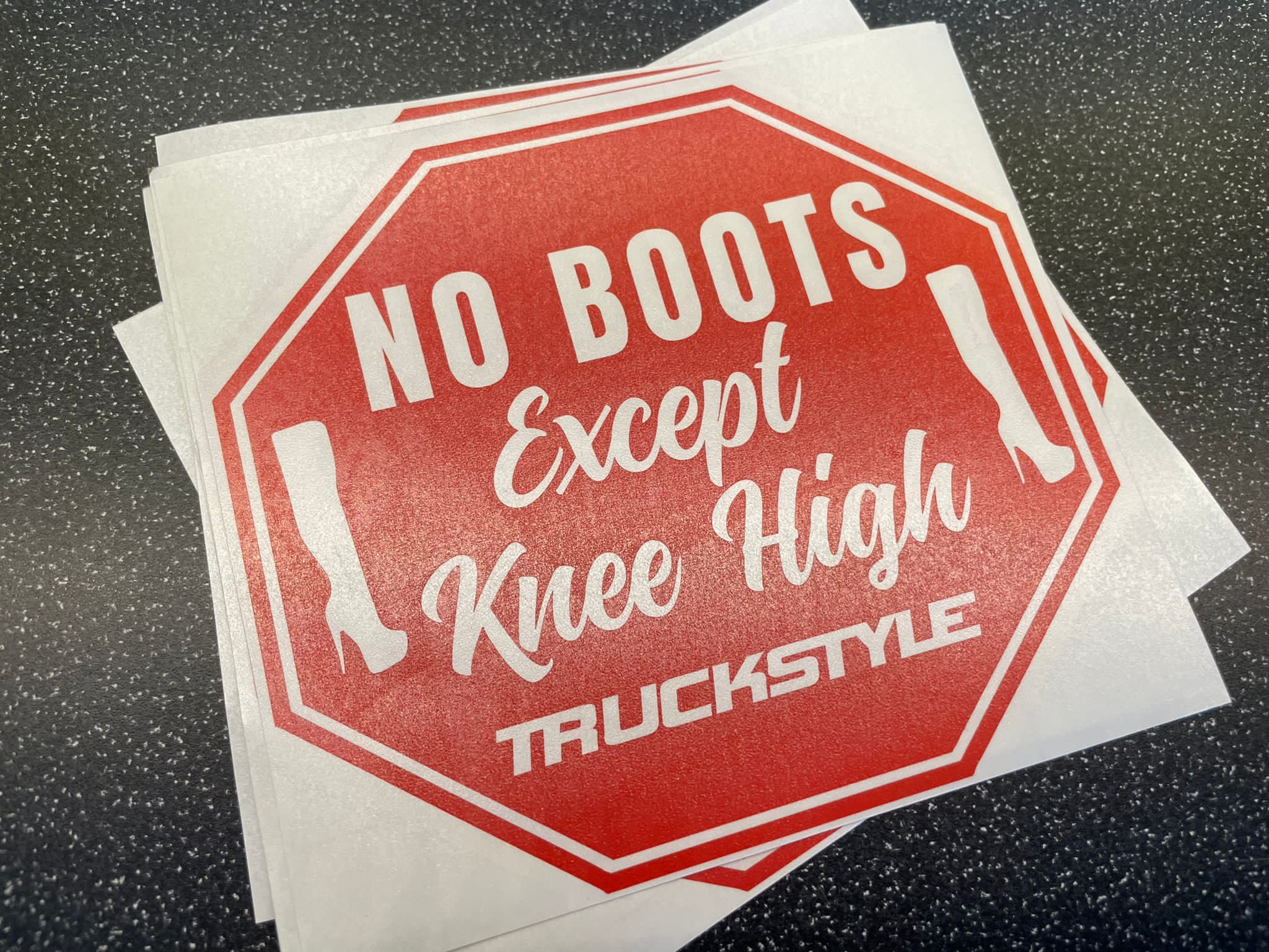 No Boots, Except Knee High Sticker – TruckStyle LTD