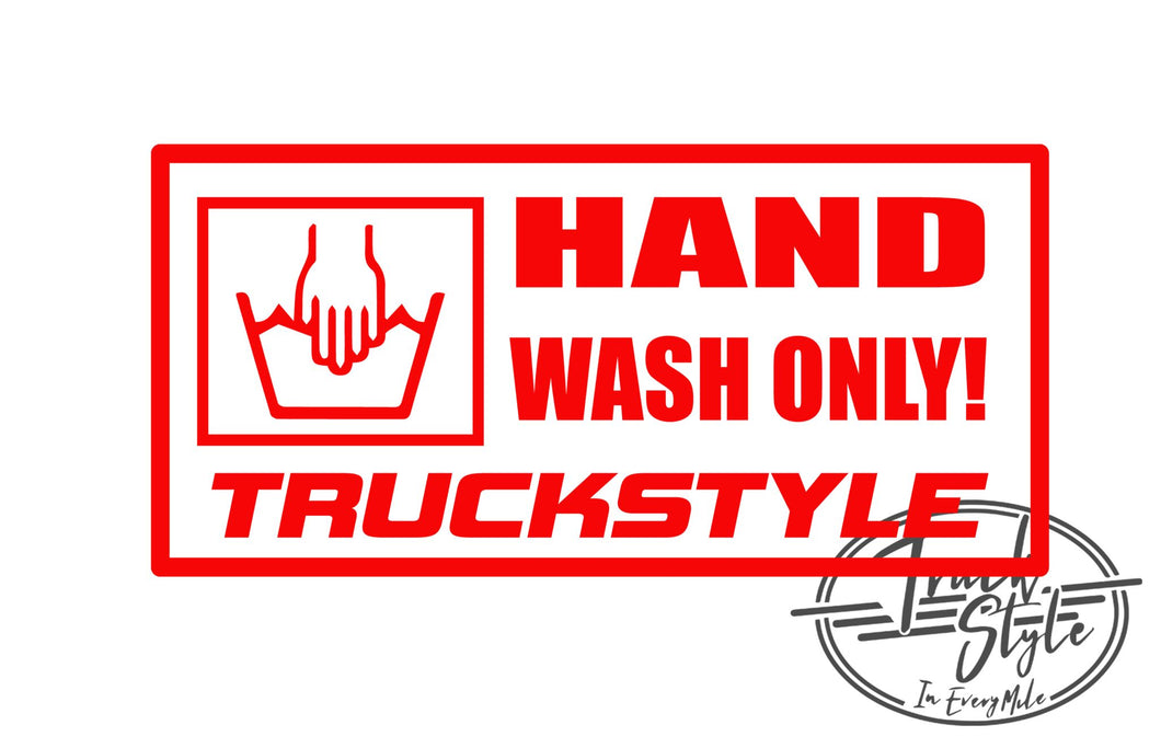 Hand Wash Only Sticker